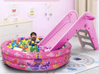 Big Summer 3 Rings Kiddie Pool, 48   X12   , Kids Swimming Pool, Inflatable Baby Ball Pit Pool, Small Infant Pool (Pink)