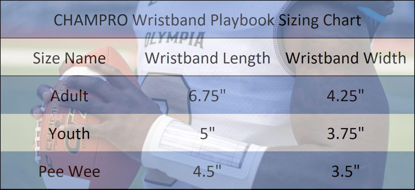 Champro Wristband Playbook; Single, Youth, White (Af49Yw)