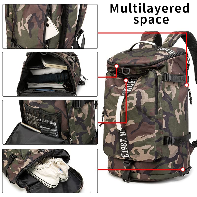 Funyago Outdoor Waterproof Backpack Hiking, Fishing, Camping Large Capacity Multifunctional Laptop Backpack, Suitable For Both M