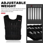 Adjustable Weighted Vest 44Lb Workout Weight Vest Training Fitness Weighted Jacket For Man Woman (Included 96 Steel Plates Weigh