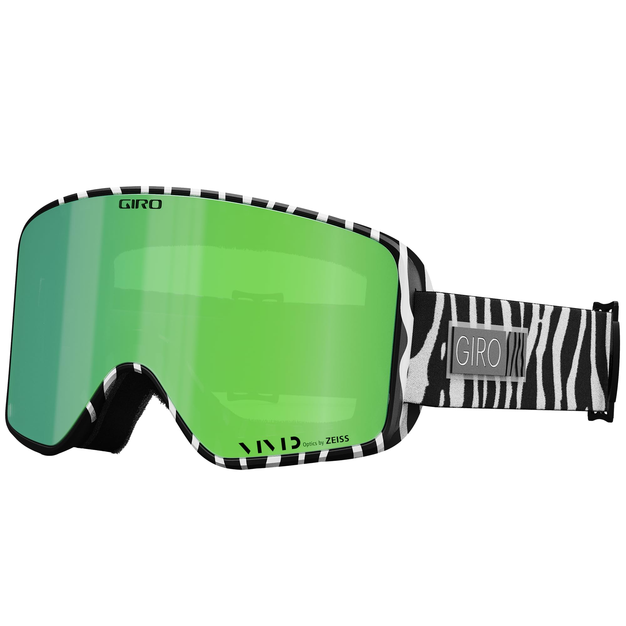 Giro Method Ski Goggles - Snowboard Goggles for Men, Women & Youth - Black & White Animal Strap w/VIVID Emerald/VIVID Infrared L