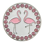 Giggle Golf Bling Golf Ball Marker With A Standard Magnetic Hat Clip  Great Gift For Women (Flamingos)