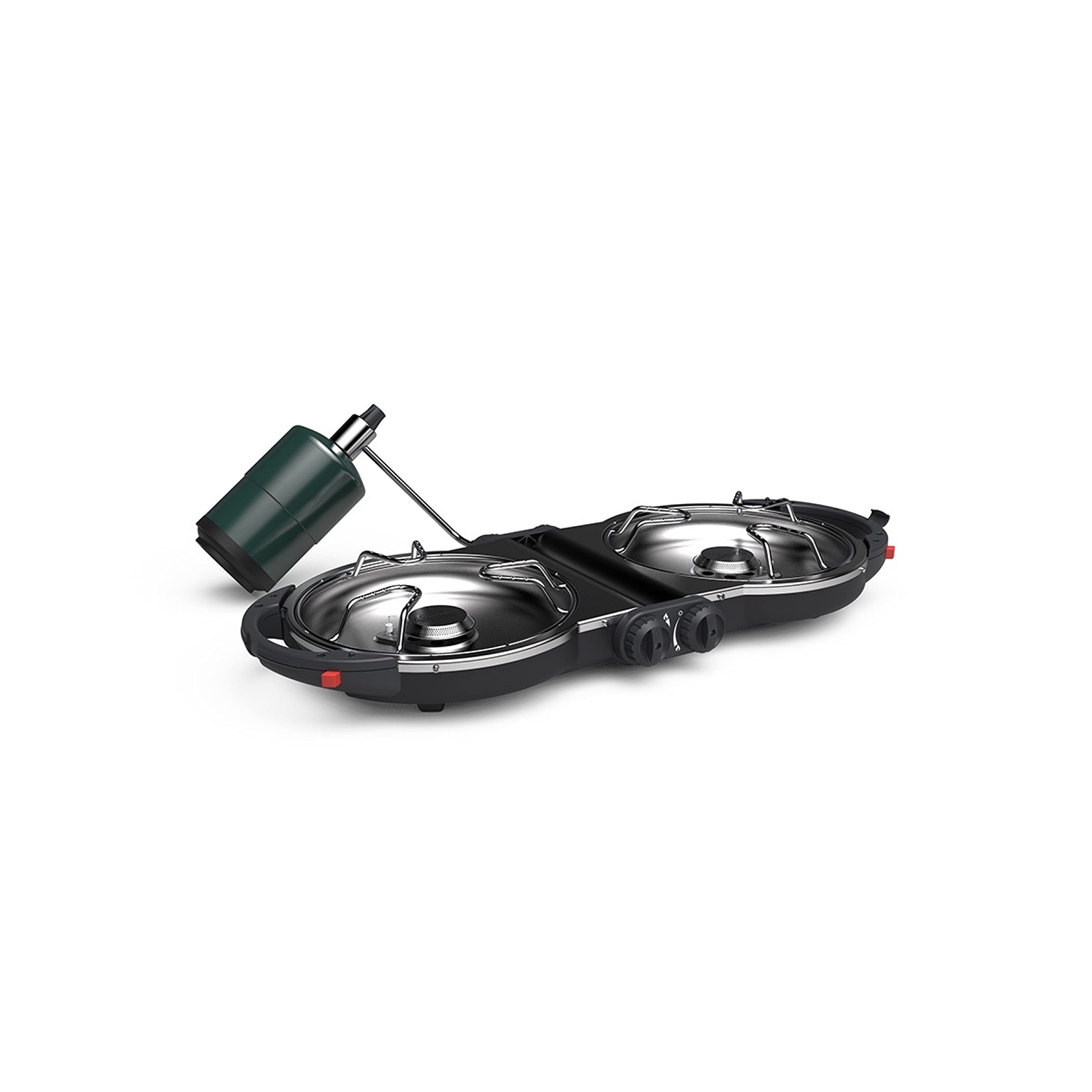 Coleman Fold N Go 2-Burner Propane Camping Stove, Portable Folding Camp Stove With Push-Button Instant Ignition, 2 Adjustable Bu