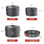 Alocs Camping Cookware, Compact/Lightweight/Durable Camping Pots And Pans Set, Camping Cooking Set For Outdoor Backpacking Campi