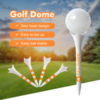 Full Choice Plastic Golf Tees 60 Pack (2-3/4) - Reduce Friction & Increase Distance, Golf Plastic Tees (White with Blue Strips