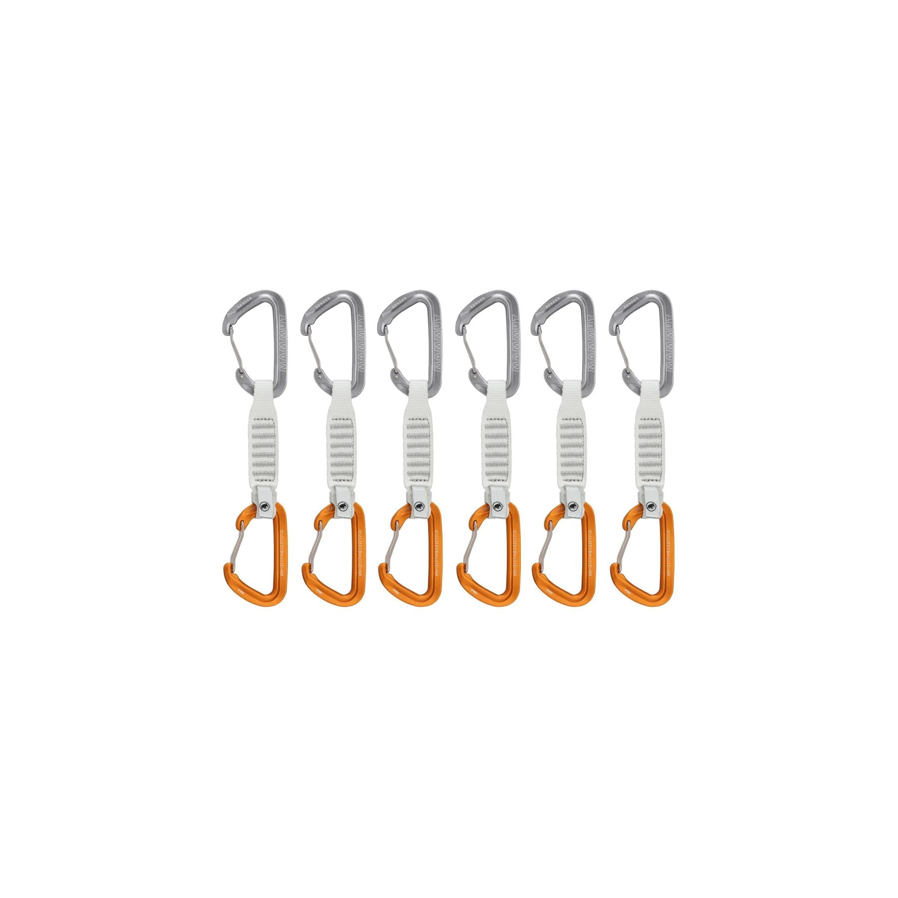 Mammut Sender Wire 6-Pack Quickdraws - Light Grey/Gold 12cm