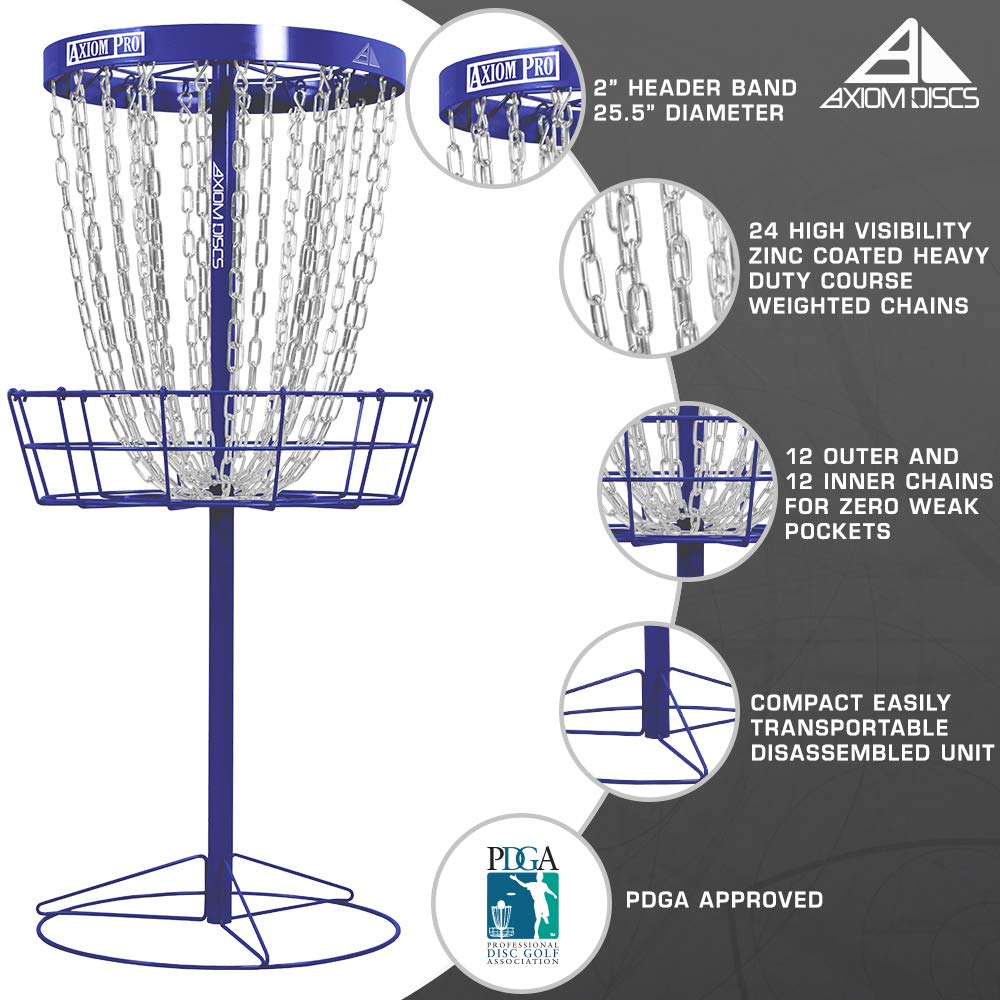 Axiom Discs Pro 24-Chain Disc Golf Basket - Royal