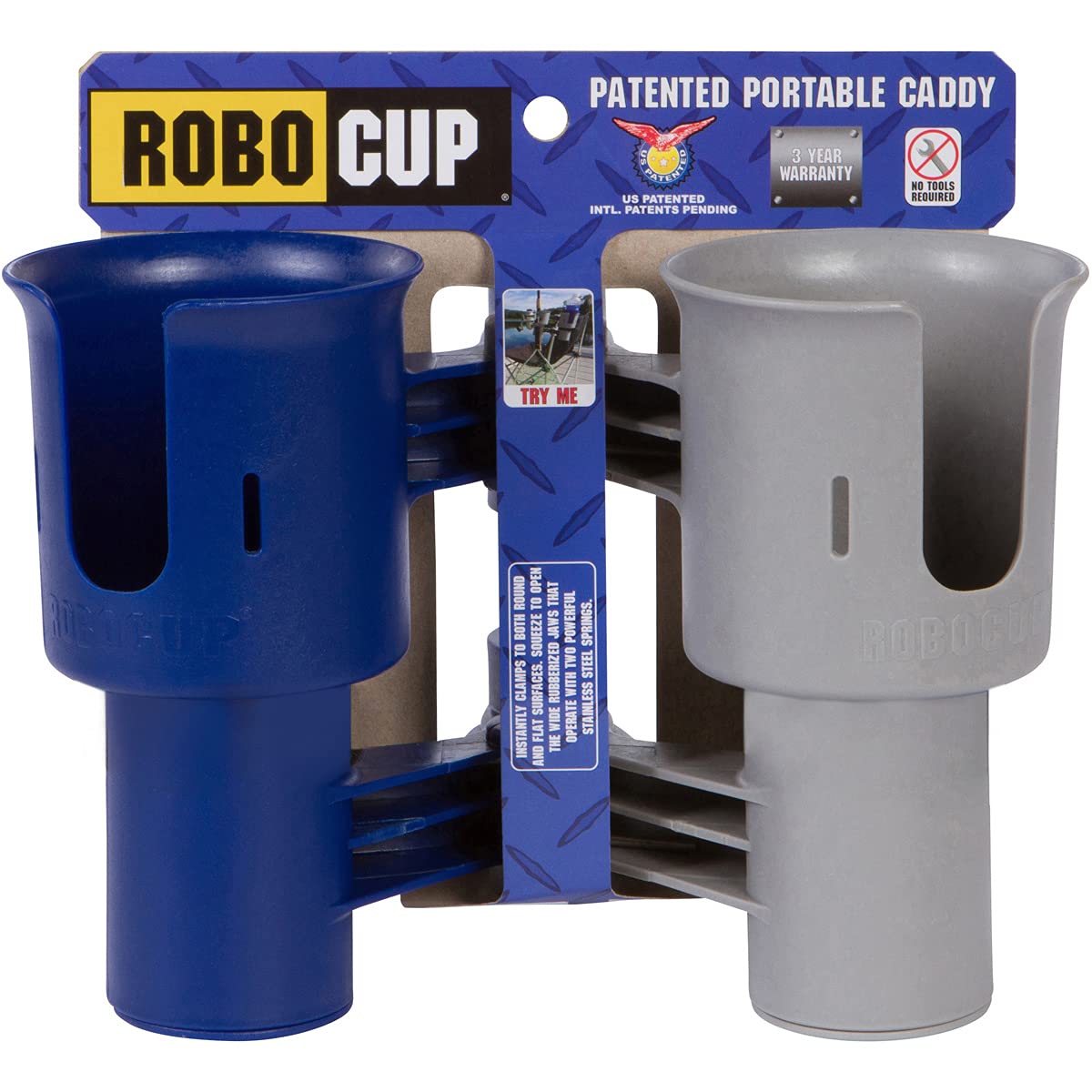 Robocup, Navy&Gray, Updated Version, Best Cup Holder For Drinks, Fishing Rod/Pole, Boat, Beach Chair, Golf Cart, Wheelchair, Wal