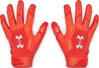 Under Armour Men'S F9 Nitro Football Gloves, (860) Dark Orange/Phoenix Fire/Metallic Silver, Large
