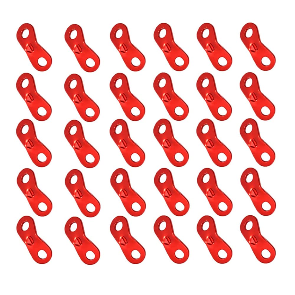 30 Pcs Aluminum Alloy Tent Rope Tensioner Dual Holes Guyline Cord Camping Supplies Durable Cord Adjuster Wind Rope Buckle For Ca