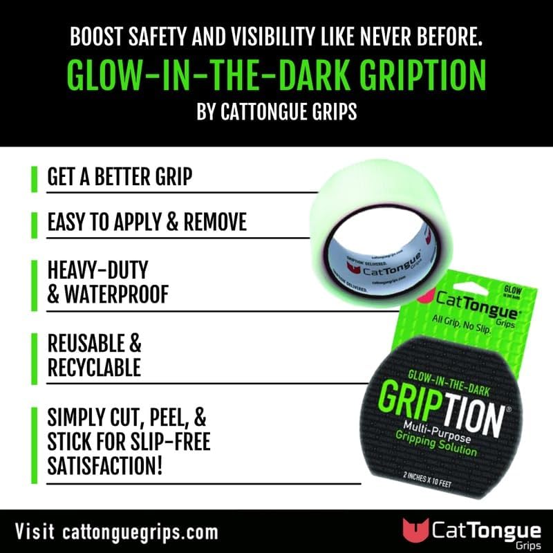 Cattongue Grips Non-Abrasive Grip Tape Roll Heavy Duty Non Slip Tape For Indoor & Outdoor Use, Customizable & Waterproof Anti Sl