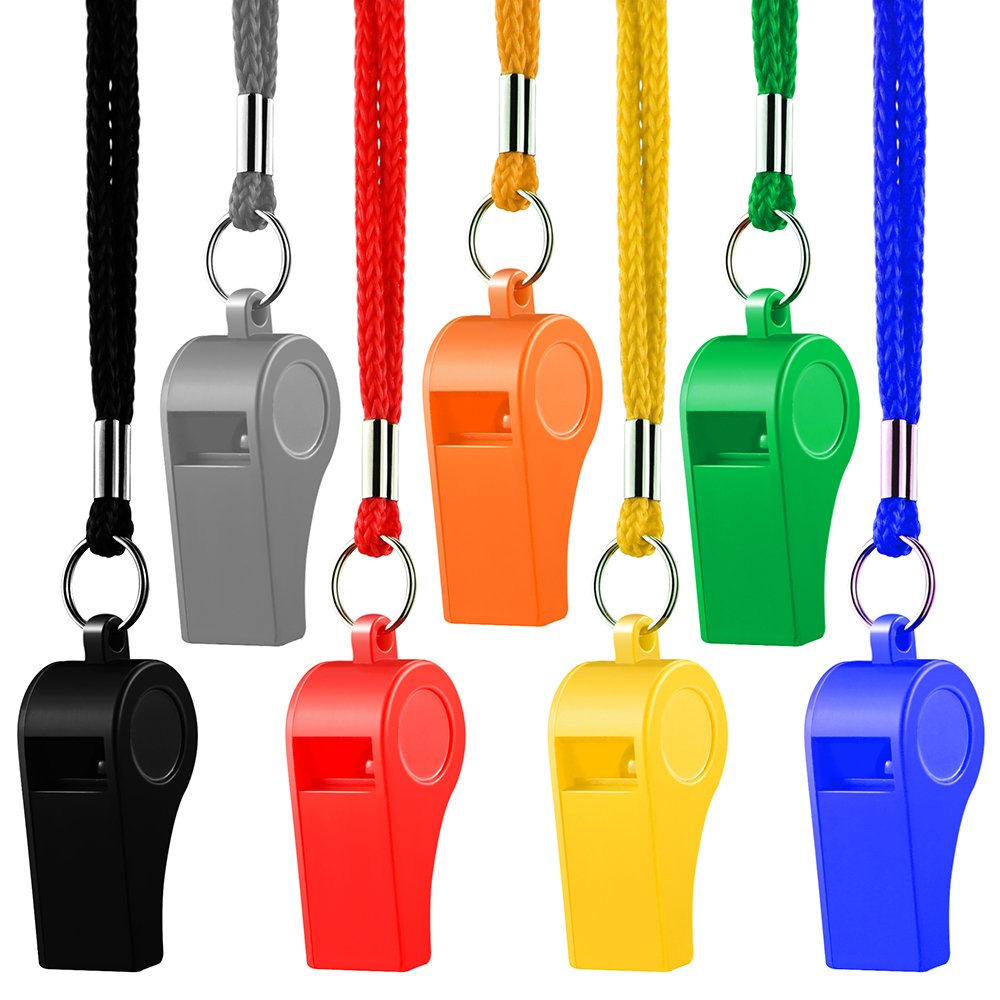 Hipat Whistle, 12 Packs Sports Whistles With Lanyard, Loud Crisp Sound Whistle Bulk Ideal For Coaches, Referees, And Officials