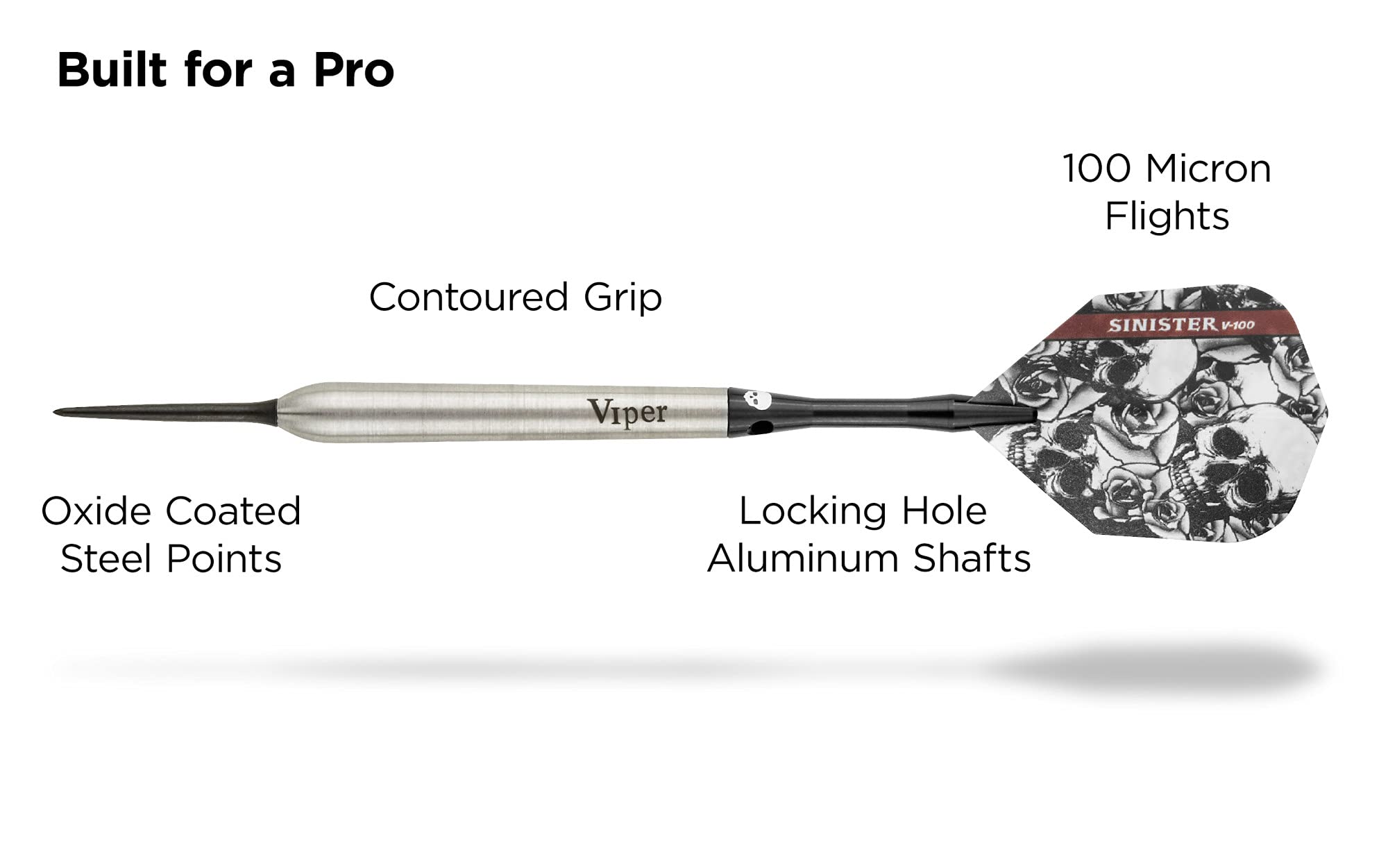 Viper By Gld Products Sinister 95% Tungsten Steel Tip Darts, 25 Grams,Silver,23-3811-25