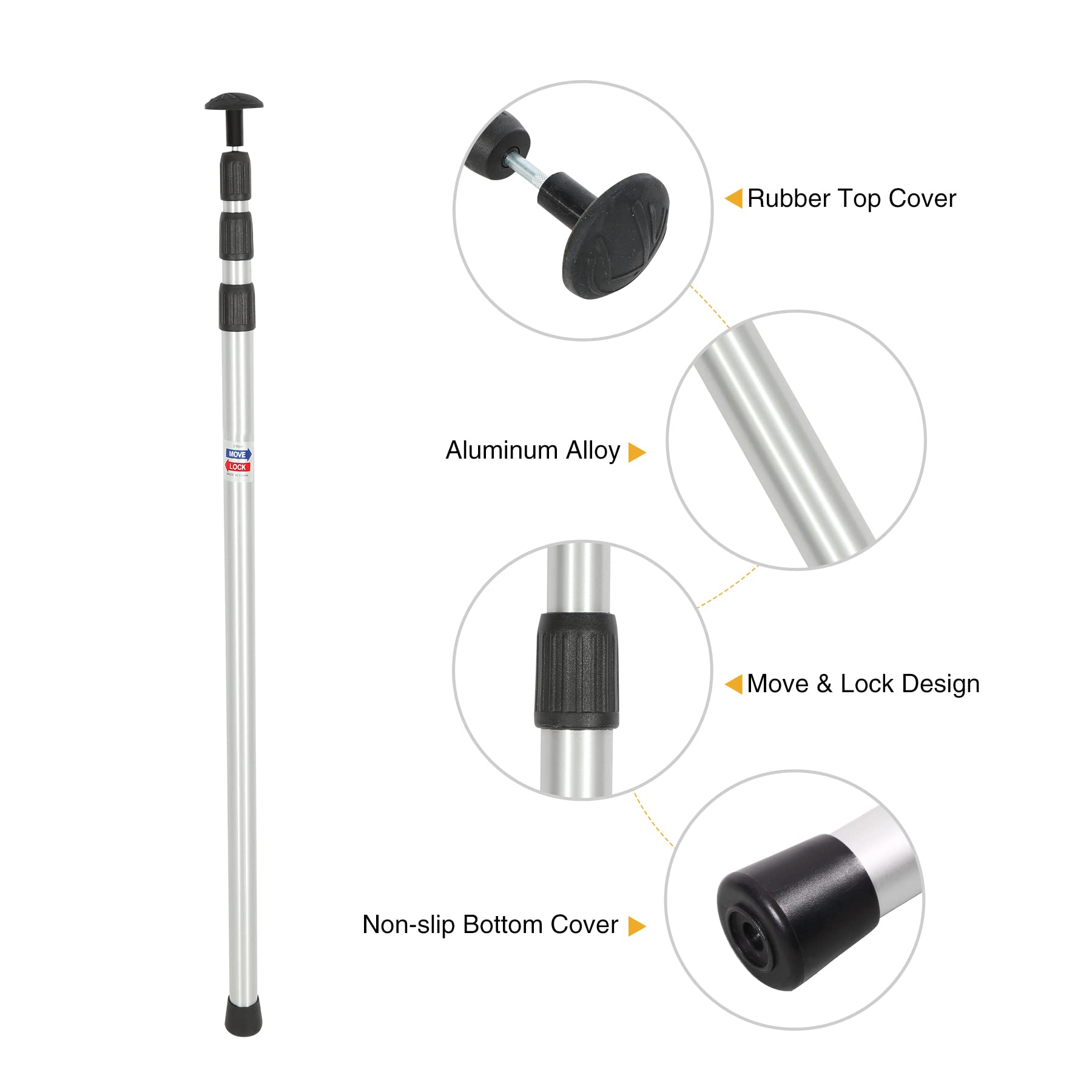 Redcamp Aluminum Adjustable Camping Tarp Poles, Set Of 2, 90'' Telescoping Lightweight Tent Poles For Shelter, Hammock Rain Fly,