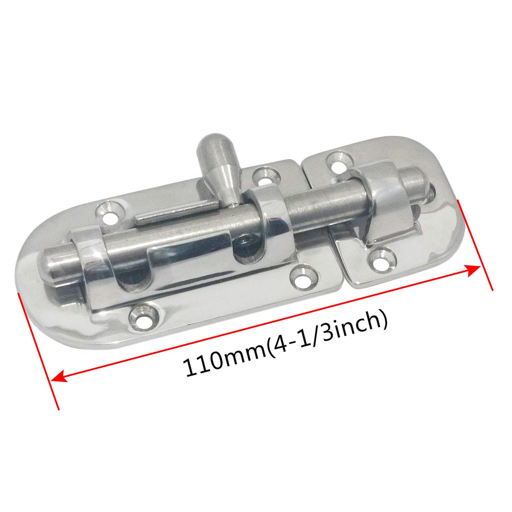 Nrc&Xrc Marine 316 Stainless Steel Heavy Duty 4-1/3'' Long Locker Latch Slide Barrel Bolt For Marine Boat Window/Door/Hatch