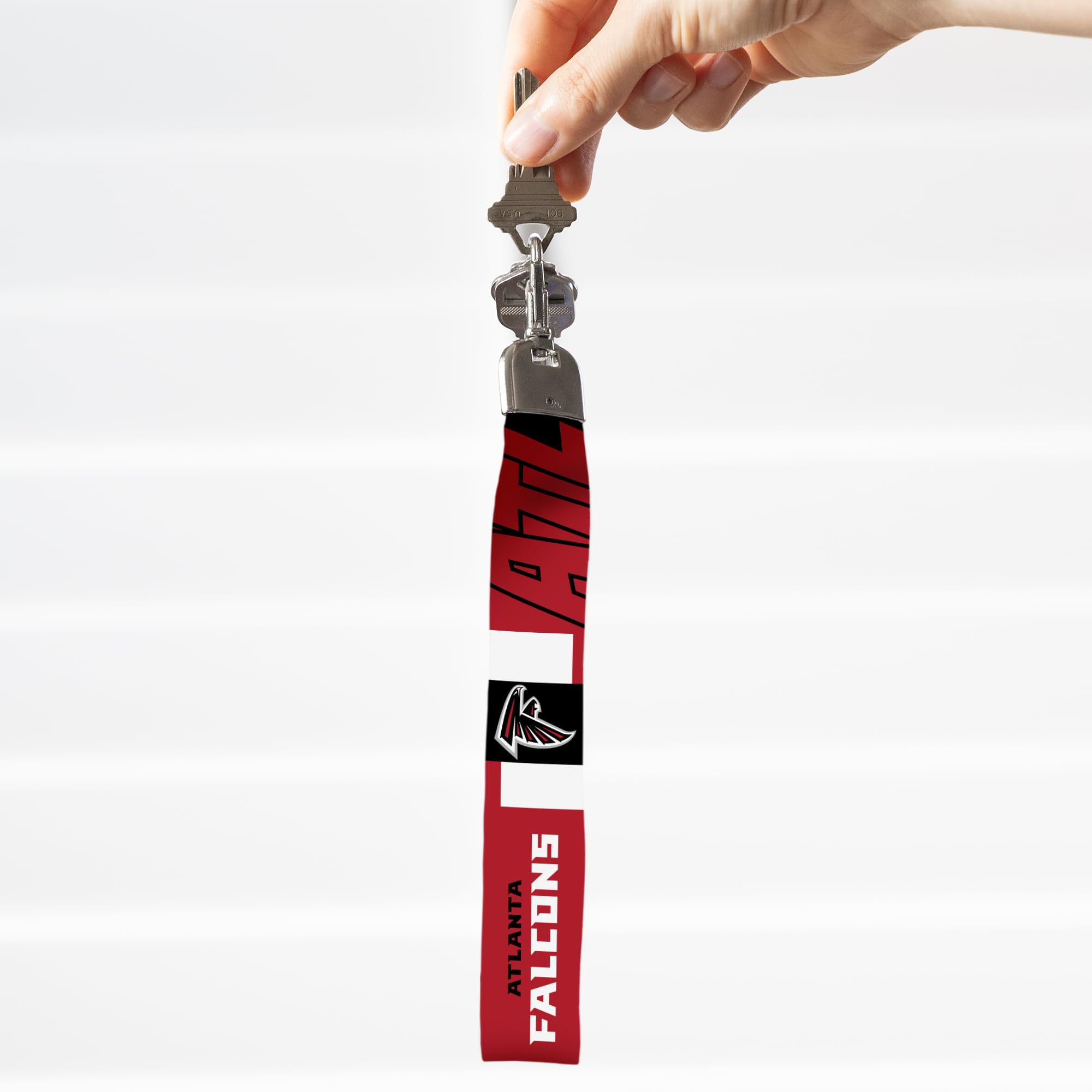 Rico Industries Nfl Football Atlanta Falcons Standard Wrist Lanyard Key Chain, Cute Wristlet Strap Keychain Holder For Women Men