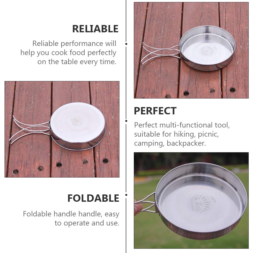 Vanzack Outdoor Pan Camping Cooking Pot Backpacking Cookware Outdoor Cookware Outdoor Cooking Pan Camp Cookware Pan Bbq Frying P