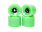 Freedare 70Mm Longboard Wheels With Abec-7 Bearings And Spacers(Green,Set Of 4)