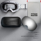 OutdoorMaster Ski Goggles PRO - Frameless, Interchangeable Lens 100% UV400 Protection Snow Goggles for Men & Women (Camo Frame V