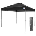 E-Z UP Patriot ONE-UP Technology Vented Shelter, 10 x 10, Black Top, Grey Frame