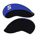 11Pcs/Set Neoprene Iron Headcover Set With Large No. For All Brands Callaway,Ping,Taylormade,Cobra Etc. (Blue & Black)