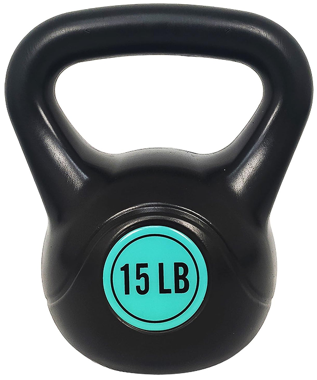 Fitvids Wide Grip 3-Piece Kettlebell Exercise Fitness Weight Set, Include 5 Lbs, 10 Lbs And 15 Lbs, Set Of 3 Kettlebells