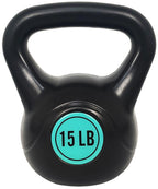 Fitvids Wide Grip 3-Piece Kettlebell Exercise Fitness Weight Set, Include 5 Lbs, 10 Lbs And 15 Lbs, Set Of 3 Kettlebells