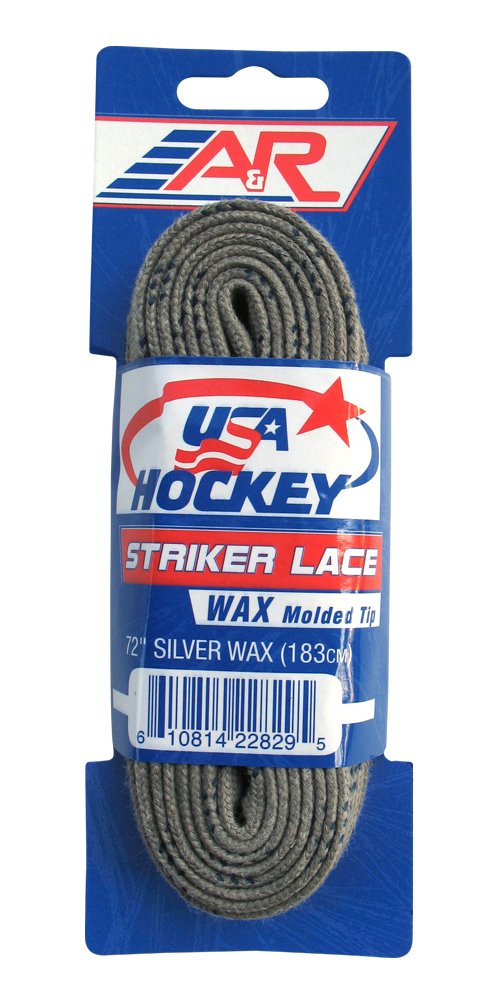 A&R Sports Usa Waxed Hockey Laces, 108-Inch, Silver