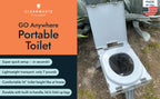 Cleanwaste Go Anywhere Portable Folding Toilet - Plus Bonus Original Wag Bag Kit - Camping, Travel, Medical, Emergency