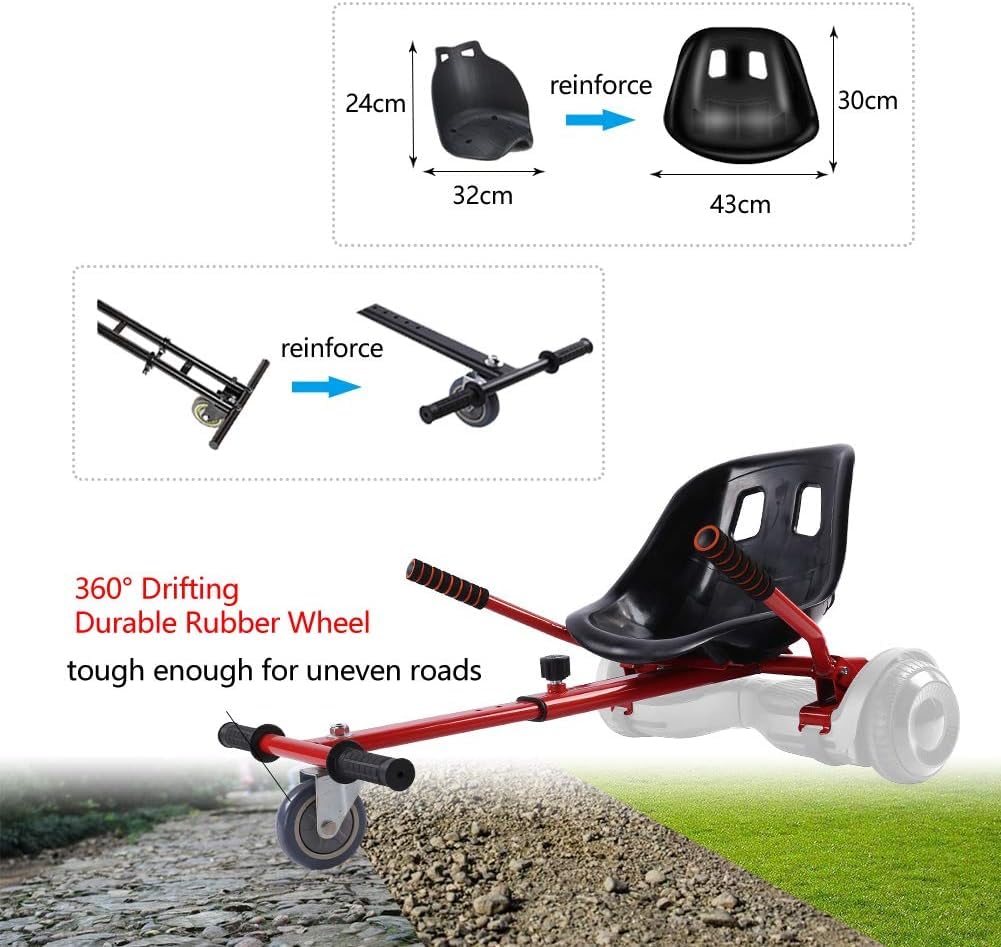 Hoverboard Seat Attachment For 6.5   -10    Hover Board, Buggy Go Kart Conversion Kit, Accessory For Self Balancing Scooter, Hov