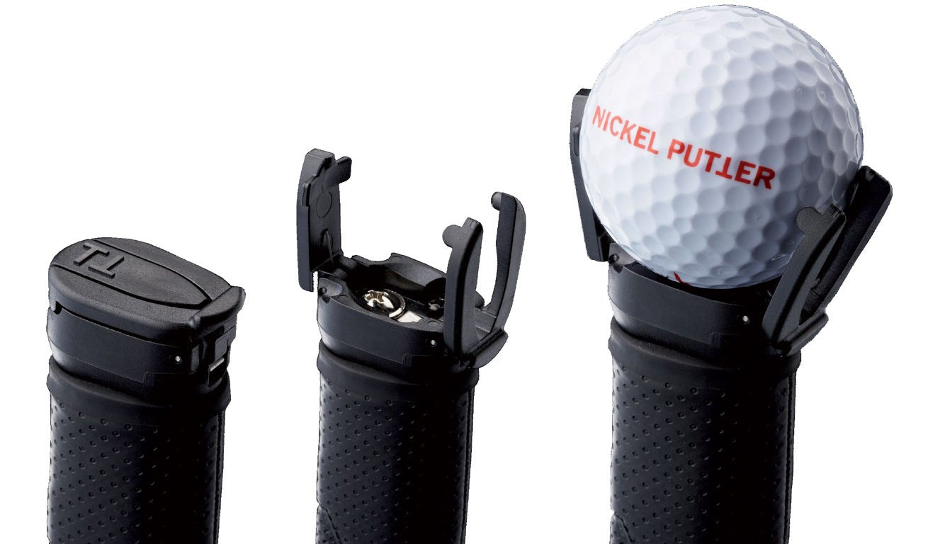 Nickel Putter Attachable Golf Ball Pick-Up Tool , Black