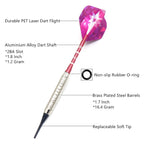 Roobeeo Soft Tip Darts Set For Electronic Dart Board 18/22G Plastic Tip Darts Set With Brass Barrels&Aluminum Shafts, 6 Flights