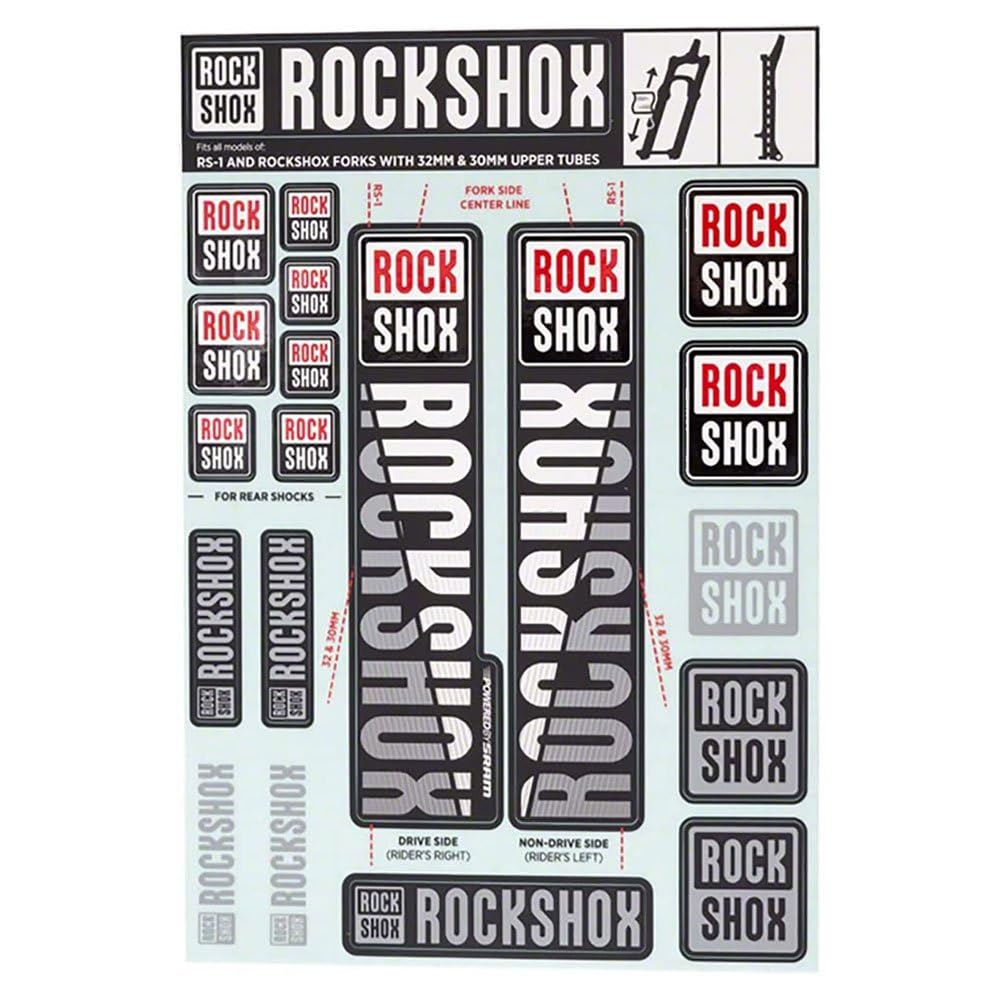 Rockshox Decal Kit, 30/32Mm, White Color Matching
