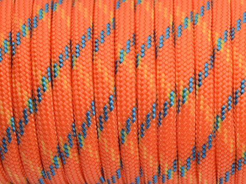 7 Strand Core 550Lb Paracord Parachute Cord Lanyard Mil Spec Type Iii-100Ft (Neon Orange Camo(83#))