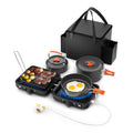 Hisencn 2 Burner Foldable Camping Stove With Griddle,Portable Propane Camp Stove, 20000 Btu Propane Stove, Outdoor Gas Stove Wit