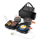Hisencn 2 Burner Foldable Camping Stove With Griddle,Portable Propane Camp Stove, 20000 Btu Propane Stove, Outdoor Gas Stove Wit