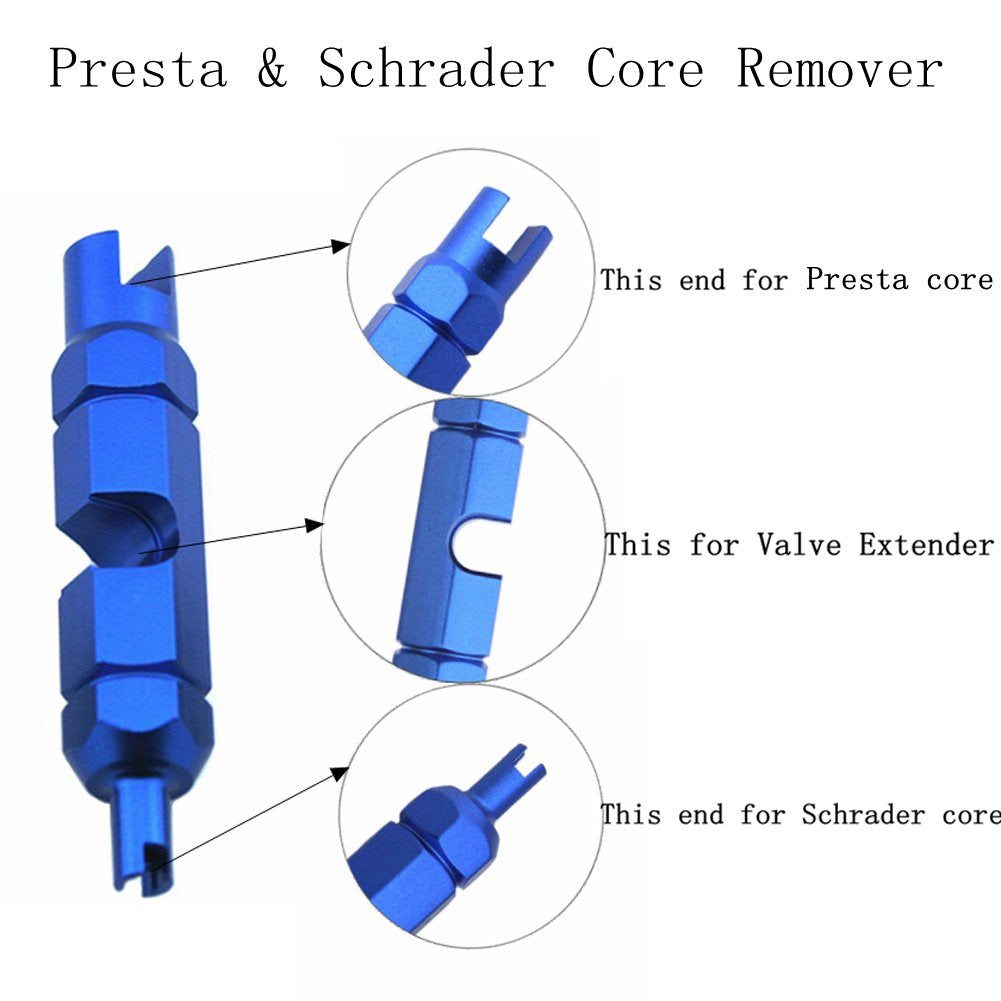 20 Pieces Presta Valve Core 4 Pieces Alloy Presta Valve Caps With Valve Core Remover Tool
