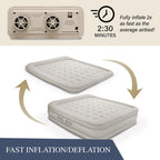 King Koil Luxury California King Air Mattress With Built-In Pump For Home, Camping & Guests - 20 King Size Inflatable Airbed Lux