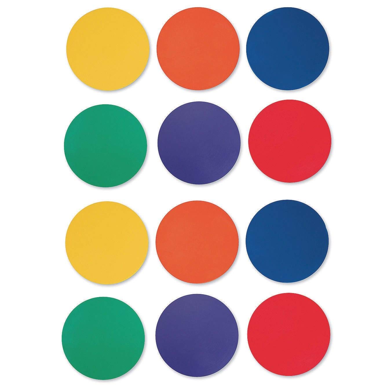 S&S Worldwide Spectrum 5'', Anti-Skid, Soft Round Vinyl Spot Markers For Pe/Gym Classes, Class Room Activities And Games, Assort