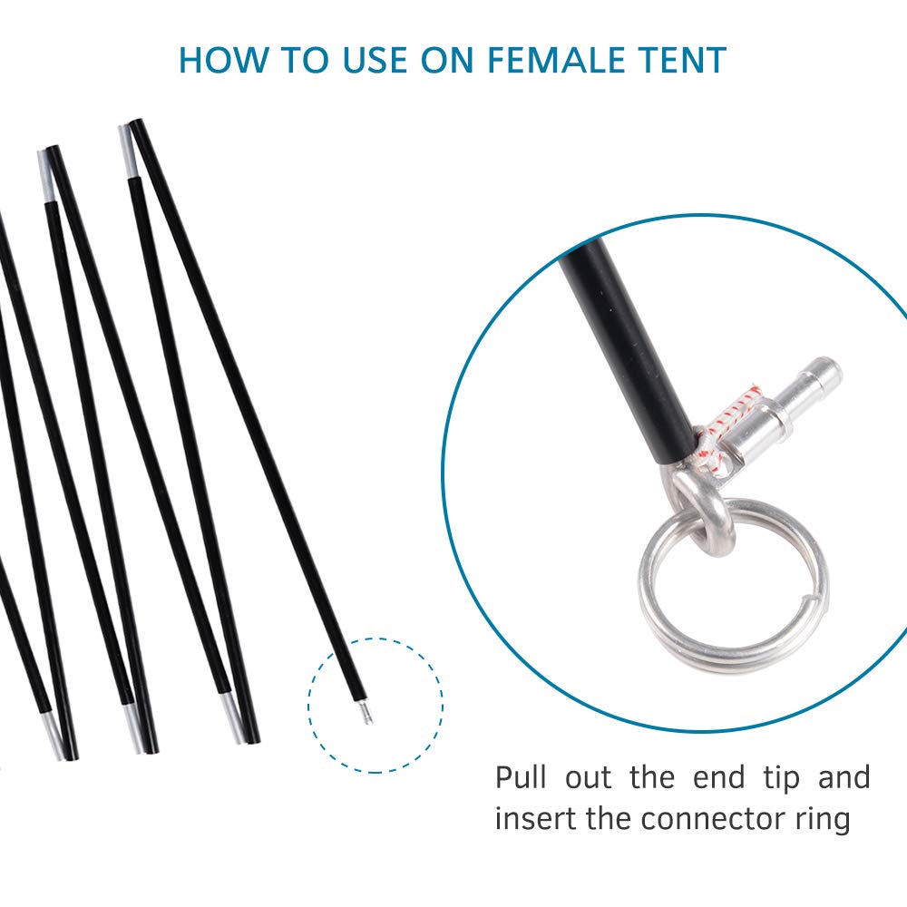Brilliance4U Tent Poles Replacement 3/8