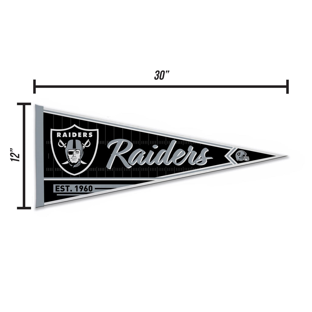 Rico Industries Nfl Football Las Vegas Raiders Classic 12'' X 30'' Felt Wall D  Cor Pennant - Great For Home/Bed Room/Man Cave D