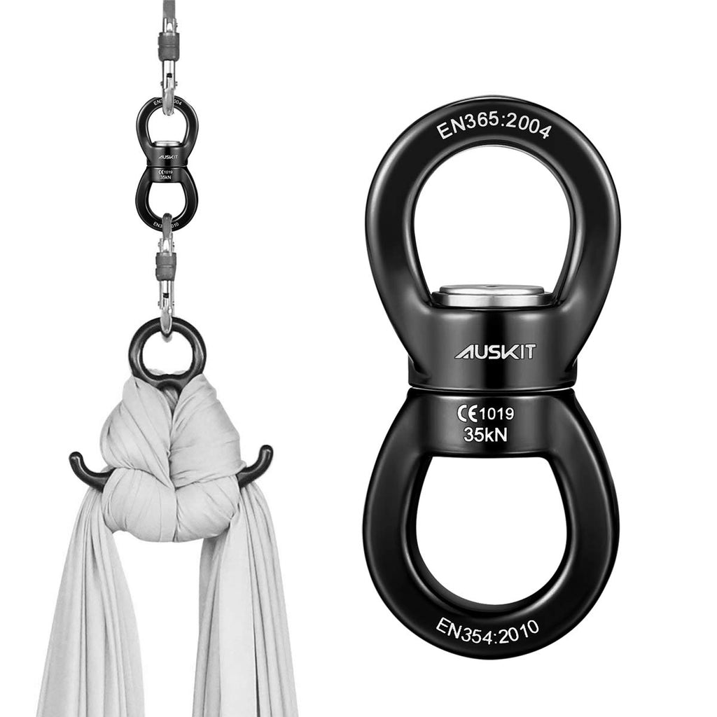 Auskit, Black Swing Swivel, 35 Kn Safest Rotational Device Hanging Accessory