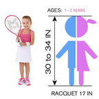 Insum 17'' Junior Toddler Tennis Rackets For Little Kids Tennis Racquet For 2-4 Years (17Inch-Pink)