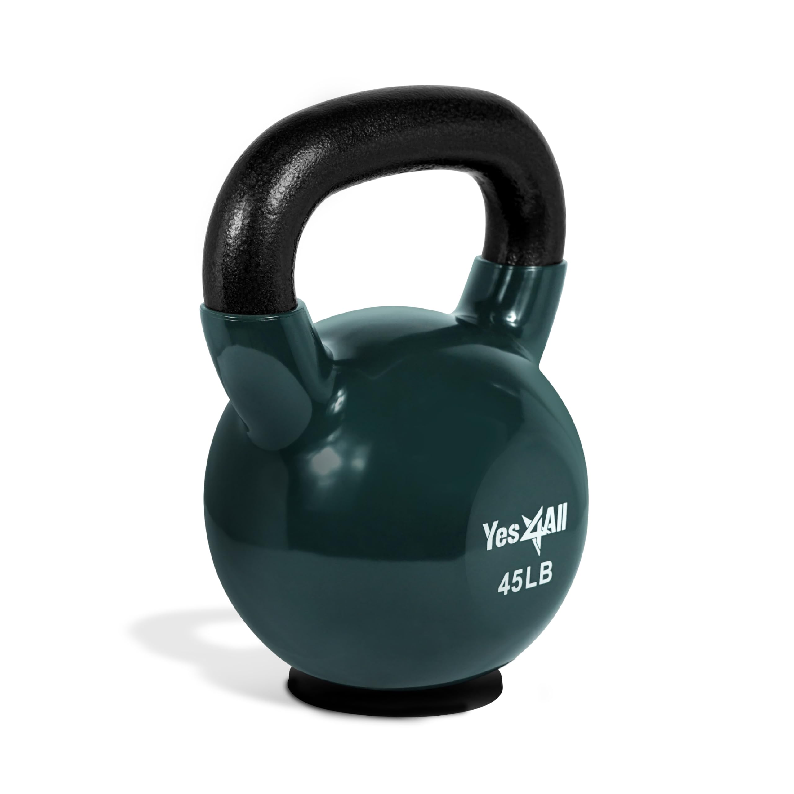 Yes4All Vinyl Coated Kettlebell With Protective Rubber Base, Strength Training Kettlebells For Weightlifting, Conditioning, Stre