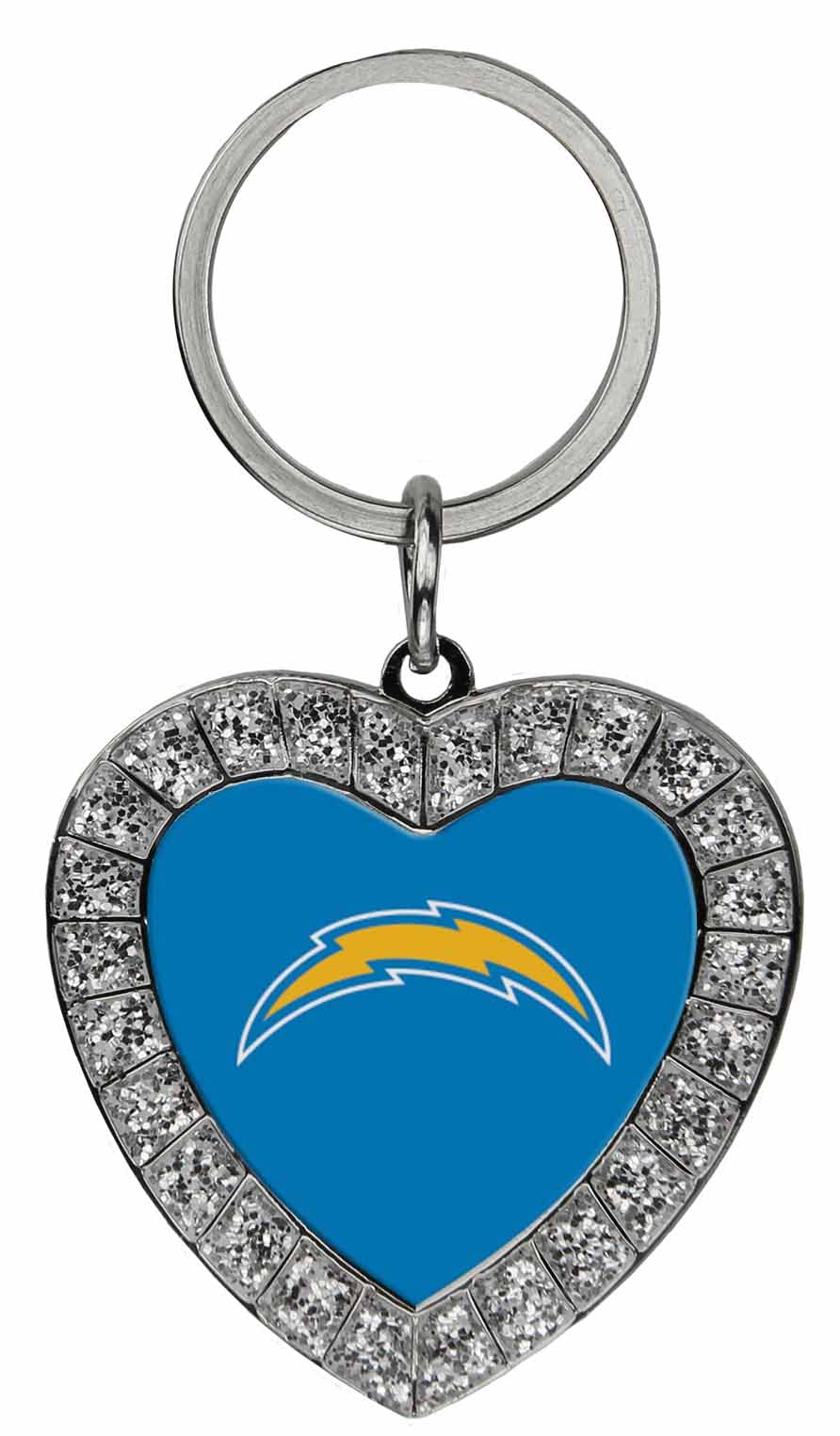 Rico LA Chargers Rhinestone Heart Keychain MKH3402 La Chargers Rhinestone Heart Keychain