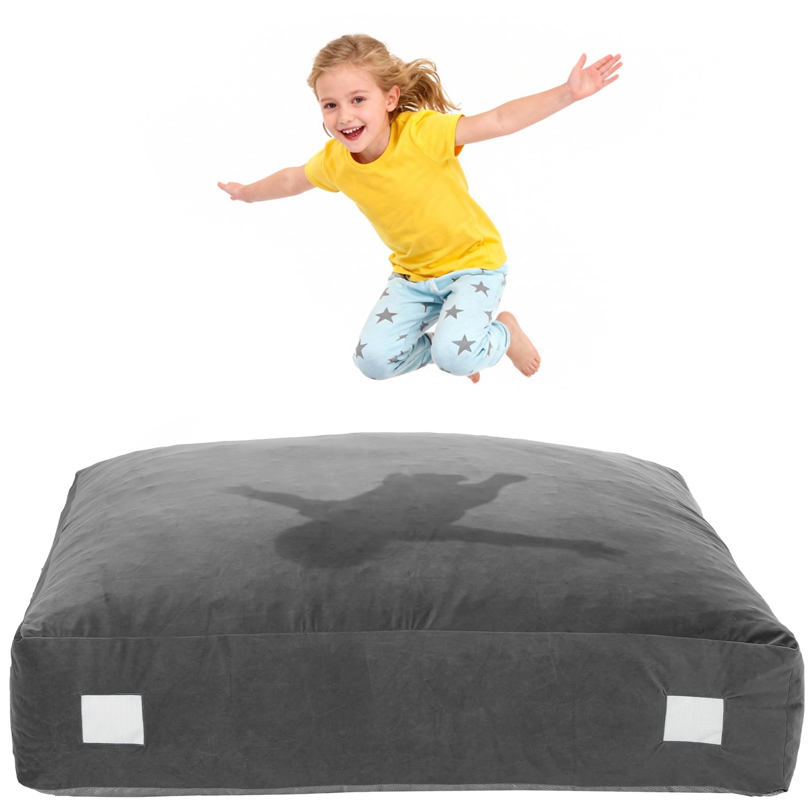 whiffee Upgraded Crash Pad for Kids Sensory with Handle,Soft Foam Blocks - Crash Pads for Autistic Children Indoor Jump Climb, K