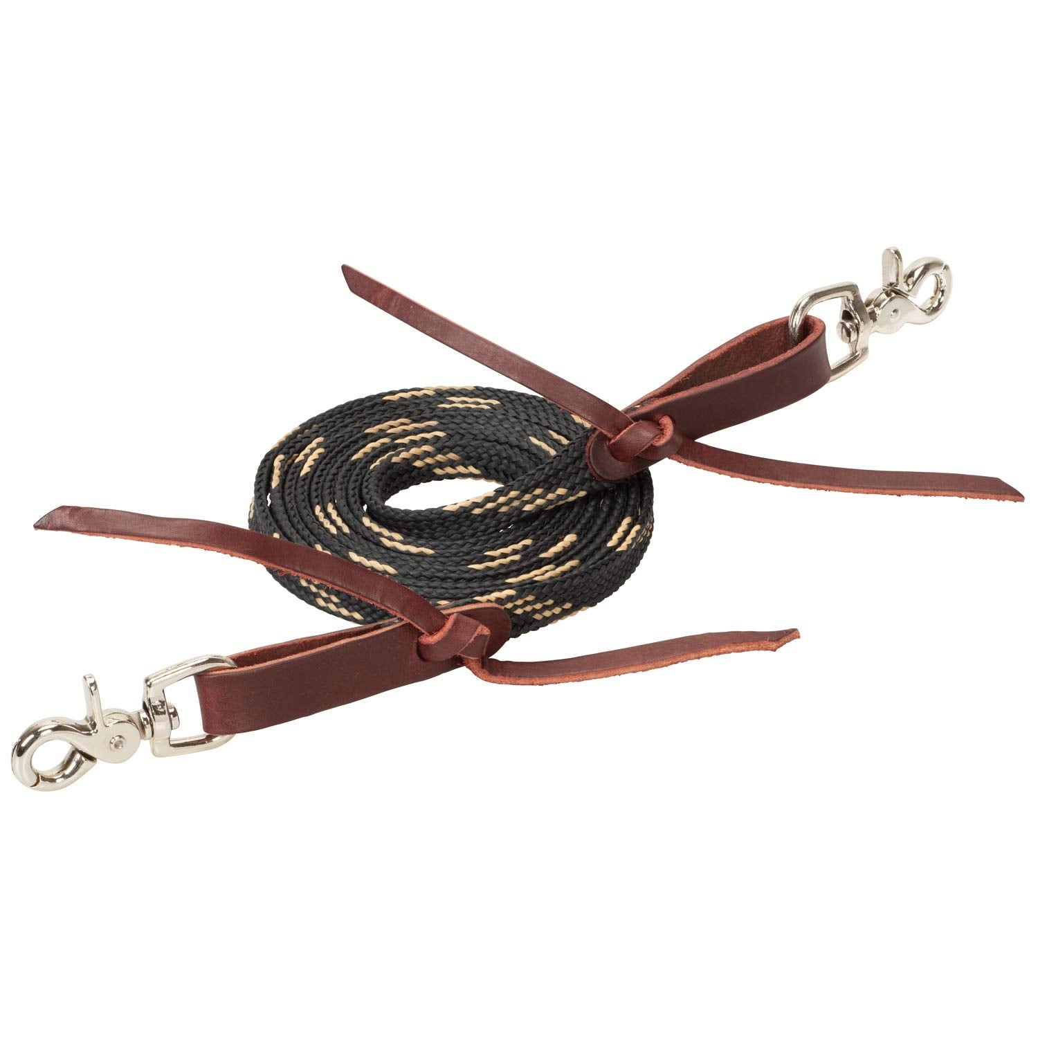 Weaver Leather Flat Braided Competition Roper Rein, 5/8'' X 8', Black/Tan