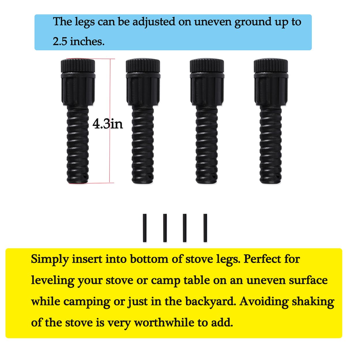 Hqparrts Leg Levelers Leg Levelers For Most C-Amp C-Hef Stove,Camp Stove Leg Levelers Fit For Outdoor Camping Stove With 1.25''