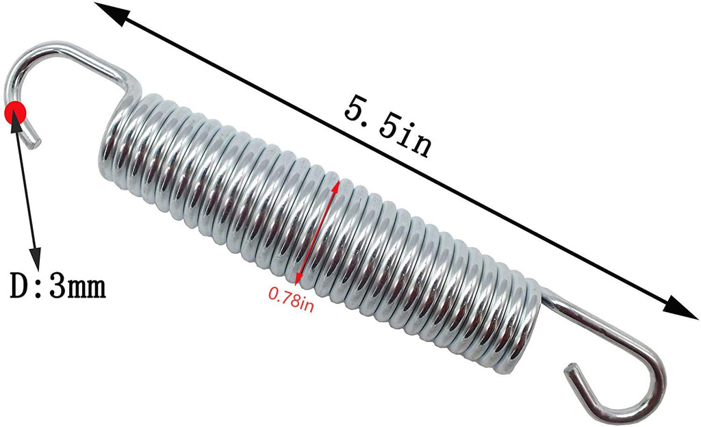 Hengle 5.5 Inch(14Cm) Trampoline Spring Heavy Spring Stainless Steel Galvanized Spring (10Pcs) And 1T-Hook