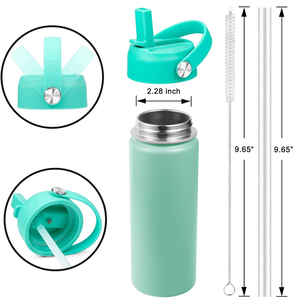 Lids With Straw For Hydroflask Wide Mouth 20 32 40 Oz, Flex Straw Lid Fit For Hydro Flask Sports Water Bottles, Flexible Handle